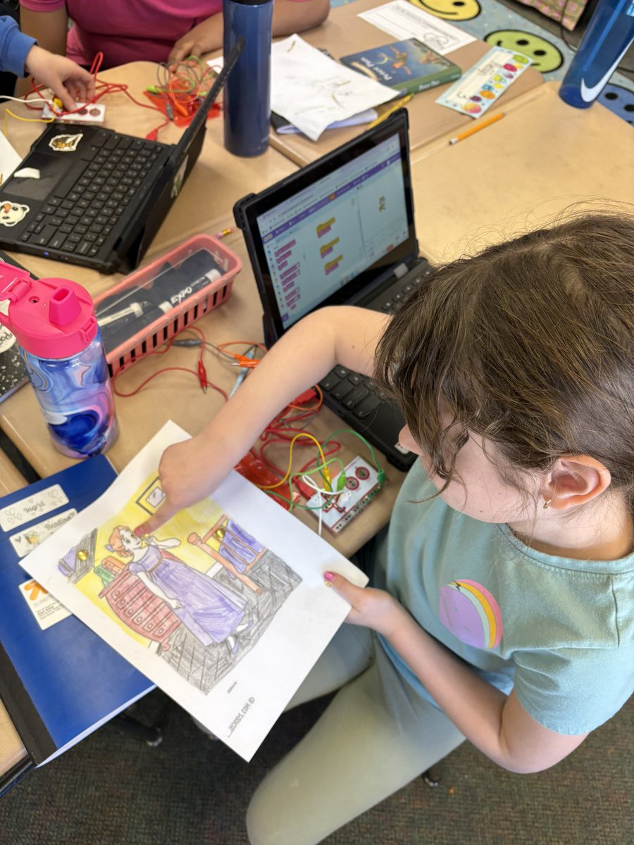 MrMeehanTech's tweet image. “All the world is made of faith, trust, and Makey Makey fun.” - Peter Pan
Students at @PennyRoadES crushed it using @makeymakey for their Peter Pan unit!