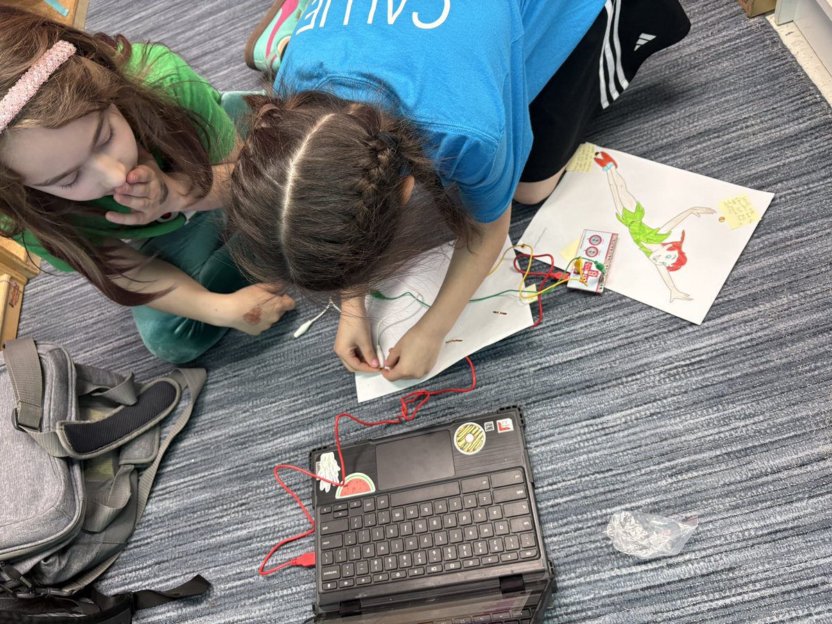 MrMeehanTech's tweet image. “All the world is made of faith, trust, and Makey Makey fun.” - Peter Pan
Students at @PennyRoadES crushed it using @makeymakey for their Peter Pan unit!