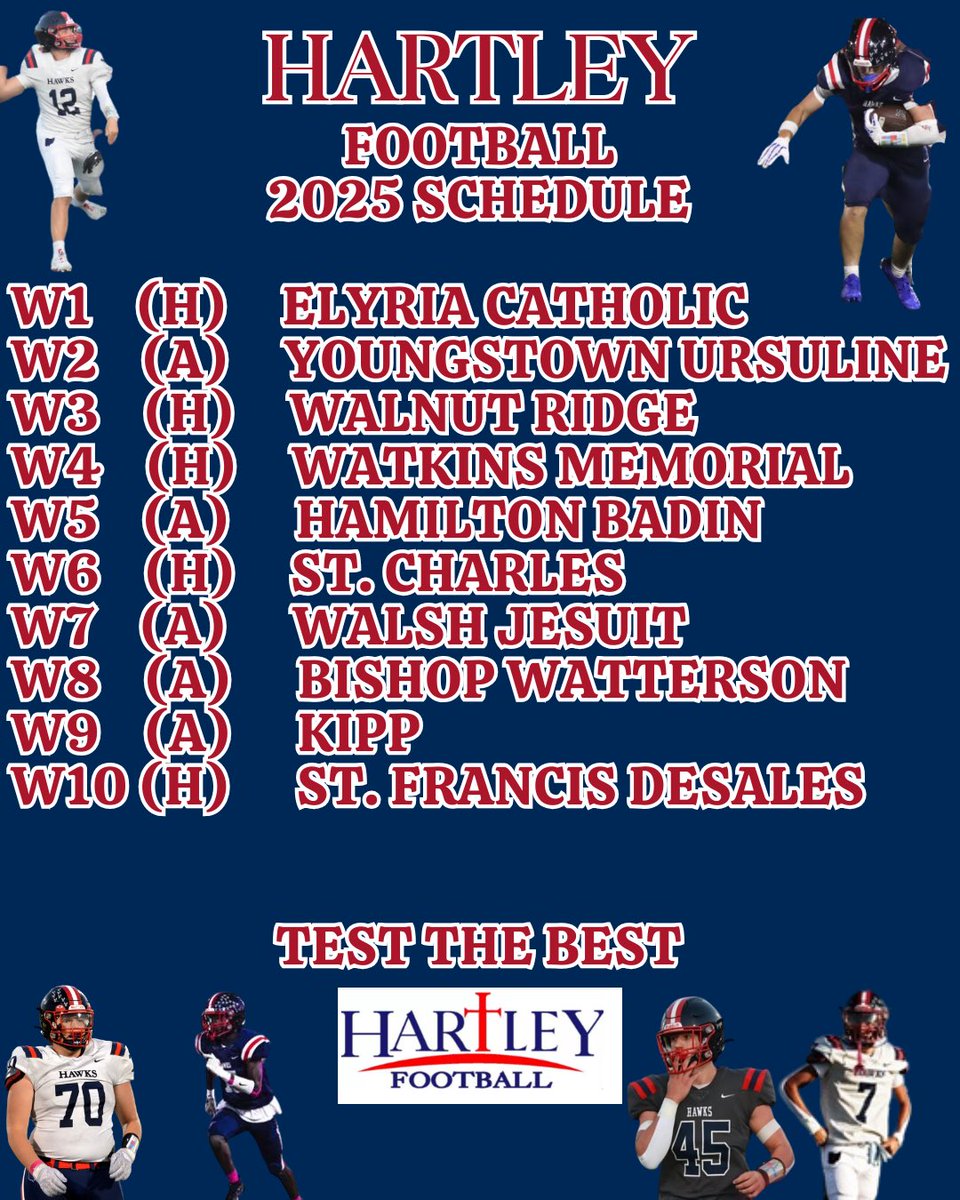 Bishop Hartley Football Schedule 2025