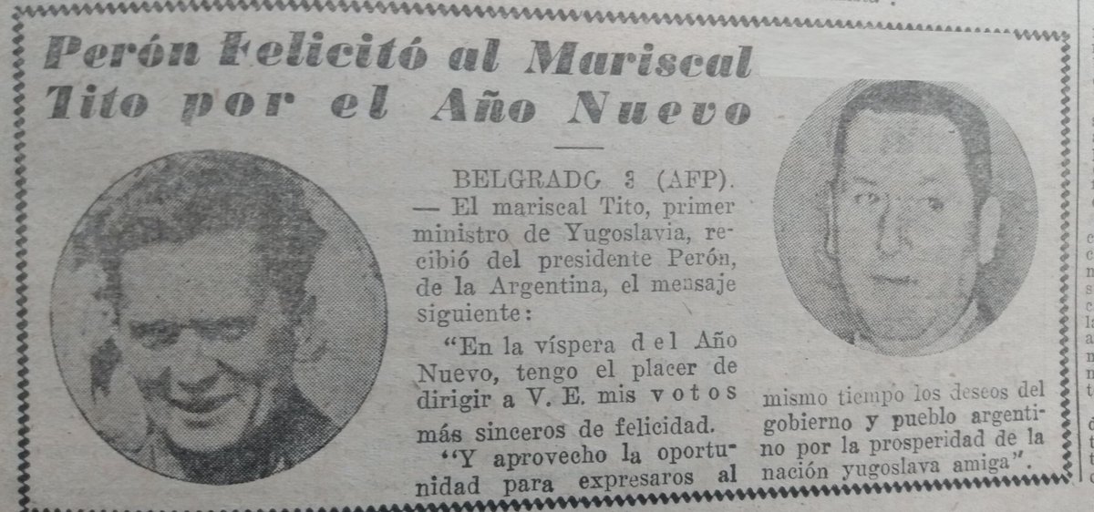 Viva El General Perón 🇦🇷 y Viva El Mariscal Tito 🇭🇷. Mas alla de las diferencias ideológicas, ambos defendieron la soberania de sus países y no se dejaron doblegar por las potencias.