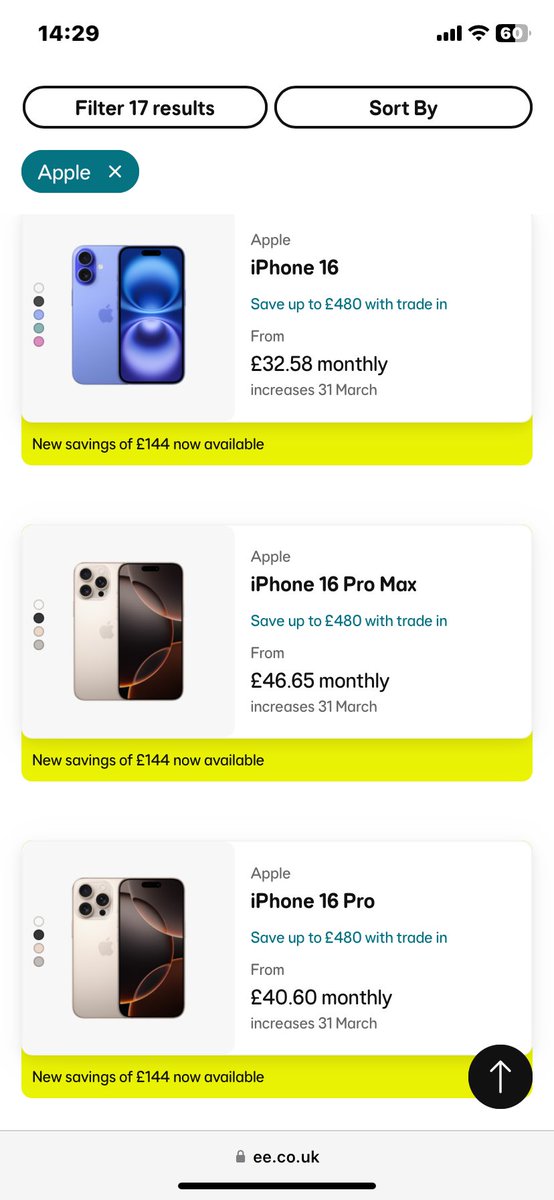 markpate83's tweet photo. @EE how come when i choose one of these deals on my account it jumps up by £20? https://t.co/ycZjrYcRP0