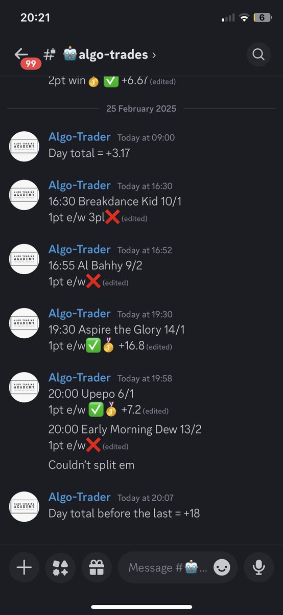 Day total before the last-

+18pts