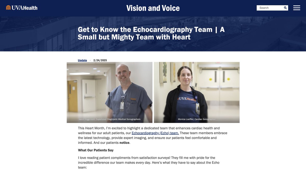 Dr. Todd C. Villines (@toddvillinesmd) on Twitter photo <a href="/CardioUva/">UVA Cardio</a> is recruiting echo cardiac sonographers & nuclear medicine technologists to join our growing, collaborative team. Come join us as we grow!
Links below to apply & learn more about UVA Imaging
🌟 Echo jobs.virginia.edu/us/en/job/UOVU…
🌟 Nuclear jobs.virginia.edu/us/en/job/UOVU…
Join <a href="/CardioUva/">UVA Cardio</a> is recruiting echo cardiac sonographers & nuclear medicine technologists to join our growing, collaborative team. Come join us as we grow!
Links below to apply & learn more about UVA Imaging
🌟 Echo jobs.virginia.edu/us/en/job/UOVU…
🌟 Nuclear jobs.virginia.edu/us/en/job/UOVU…
Join