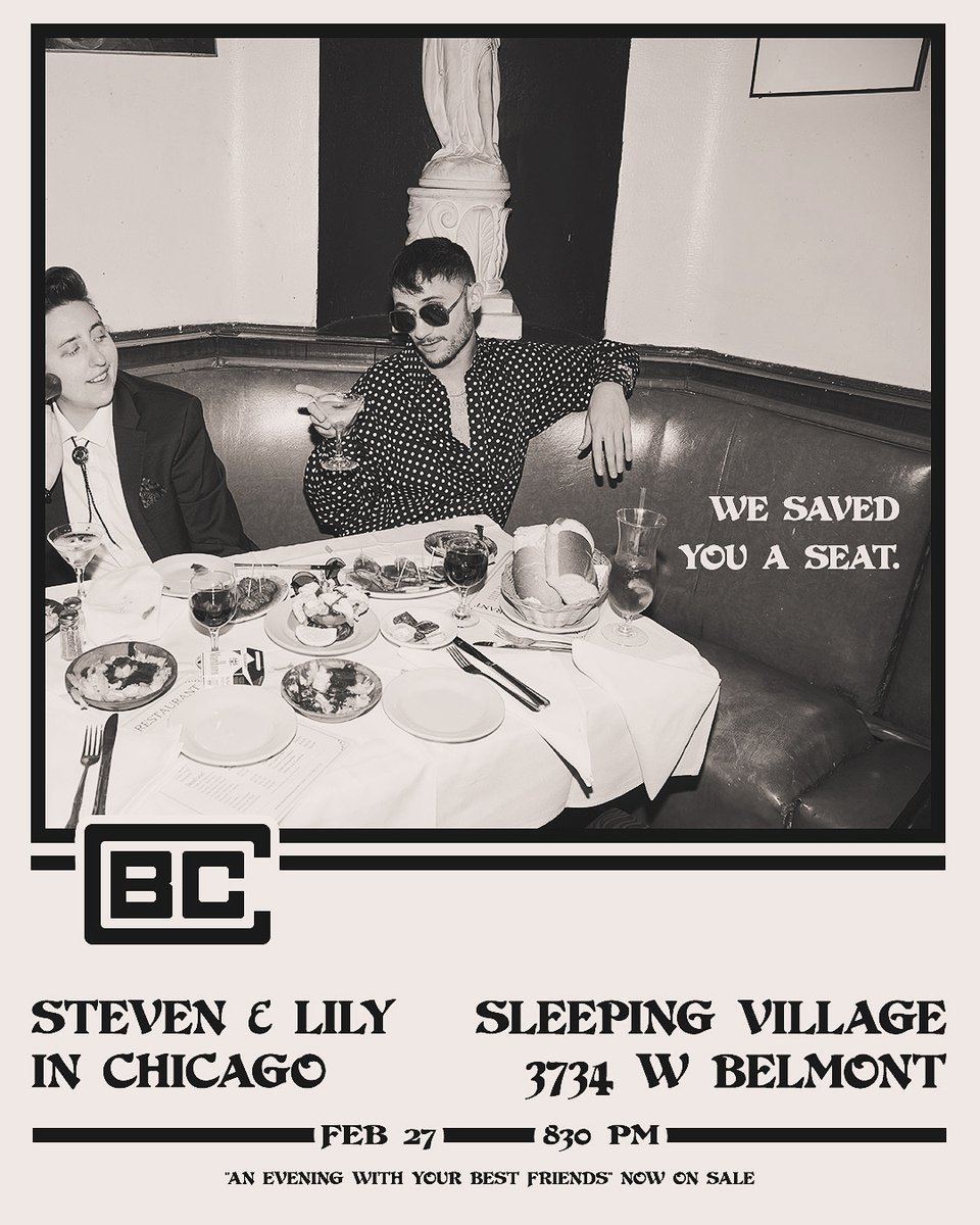 PEOPLE OF CHICAGO!!!!**** COME TO OUR SHOW ON THURSDAY!!!

dice.fm/partner/dice/e…

****Sober bartenders, 5'8" guys w tight cardigans, nurses, LinkedIn employees, Star Wars fans, awesome queer mamas, the cast of Love Is Blind Season 2, white girls w bamboo earrings
