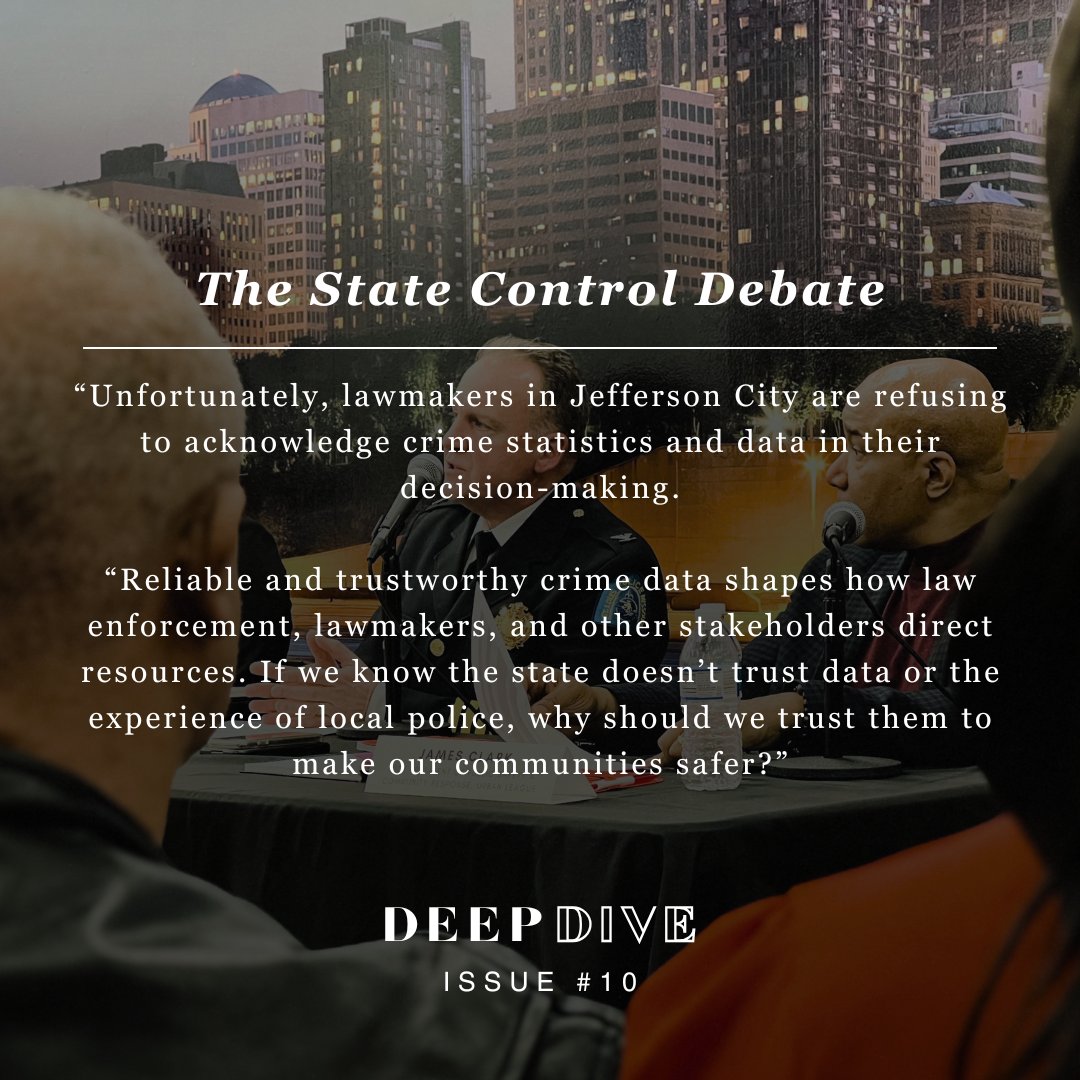 In the most recent issue of my newsletter, Deep Dive 🤿, I discussed the debate over state control and how it could impact public safety in St. Louis. 🚔

If you missed it, use the link in my bio to read it right now and subscribe for future issues!