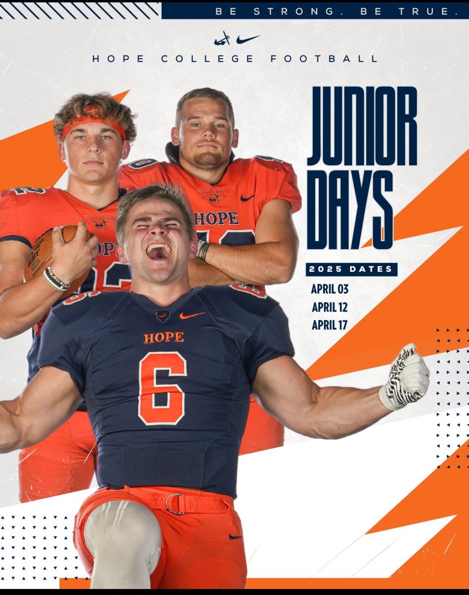 Logan Strey 3.5⭐️ (@loganstrey44) on Twitter photo Thank you <a href="/PStuursm/">Peter Stuursma</a> for the invite to the Hope Football Junior Days! I can’t wait to meet the coaches and learn more about Hope!
<a href="/coachmallory2/">Cody Mallory</a> <a href="/SpringLakeFB/">Spring Lake Football</a> <a href="/cbo17/">Chris Bowen</a> <a href="/mikickacademy/">Michigan Kicking Academy</a> <a href="/MIexposure/">Michigan exposure</a> Thank you <a href="/PStuursm/">Peter Stuursma</a> for the invite to the Hope Football Junior Days! I can’t wait to meet the coaches and learn more about Hope!
<a href="/coachmallory2/">Cody Mallory</a> <a href="/SpringLakeFB/">Spring Lake Football</a> <a href="/cbo17/">Chris Bowen</a> <a href="/mikickacademy/">Michigan Kicking Academy</a> <a href="/MIexposure/">Michigan exposure</a>