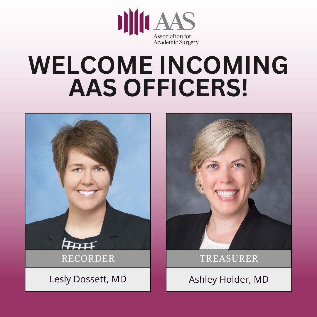 Assoc4AcademicSurgery (@academicsurgery) on Twitter photo Welcome to the incoming AAS leadership team! 🎉
Congratulations to the incoming AAS Officers:
✨ President: Brenessa Lindeman, MD, MEHP (UAB) <a href="/BrenessaL/">Brenessa Lindeman, MD, MEHP</a>
✨ President-Elect: Vikas Dudeja, MD (UAB) <a href="/drvikasdudeja/">VIKAS DUDEJA</a>
✨ Recorder: Lesly Dossett, MD (Michigan)
✨ Treasurer: Ashley Welcome to the incoming AAS leadership team! 🎉
Congratulations to the incoming AAS Officers:
✨ President: Brenessa Lindeman, MD, MEHP (UAB) <a href="/BrenessaL/">Brenessa Lindeman, MD, MEHP</a>
✨ President-Elect: Vikas Dudeja, MD (UAB) <a href="/drvikasdudeja/">VIKAS DUDEJA</a>
✨ Recorder: Lesly Dossett, MD (Michigan)
✨ Treasurer: Ashley