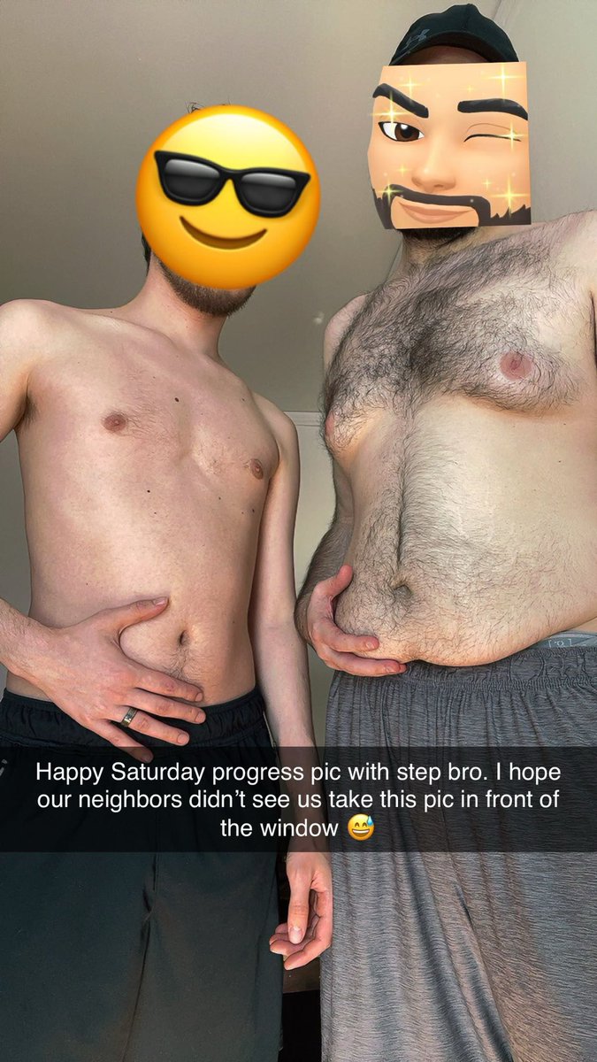 Introducing me and my step bro! I’m a 6’4 bear and he’s a 5’11 twink who is engaged to his gf 🤭