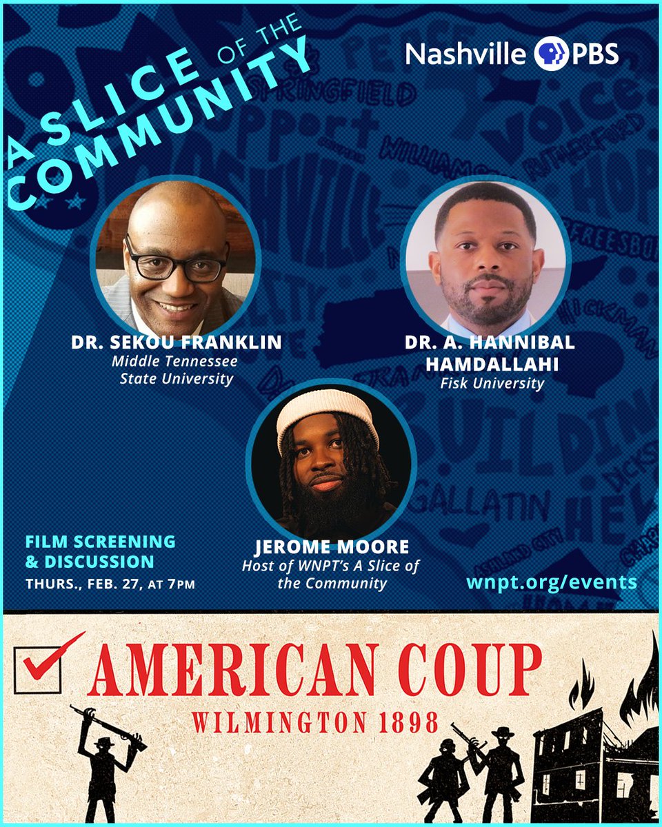 Nashville!! This Thursday Feb. 27th at Nashville PBS. 

RSVP: wnpt.org/events/
