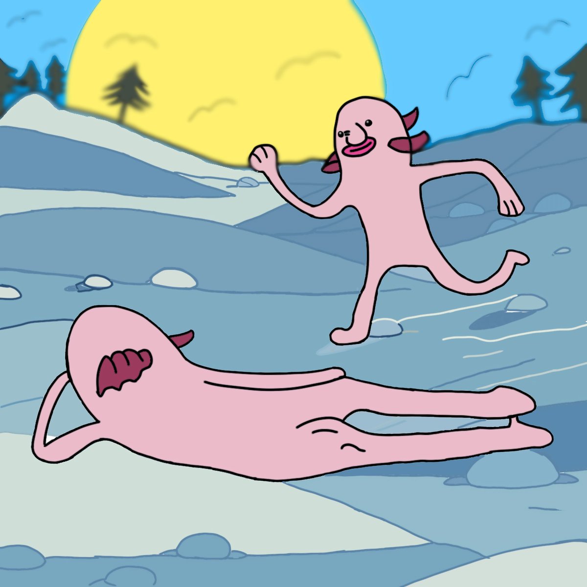 BraveMayor74738's tweet image. &quot;Blubs enjoying a chill day under the sun! ☀️❄️ Another piece for the #BlubProject—had a blast creating this one. What do you think?

@BlubBlobCoin