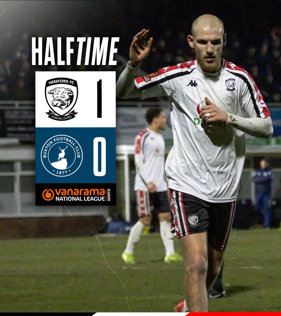 HALF TIME | R. Campbell's late goal sends the Bulls into the break ahead 📈

Hereford⚪️ 1-0 🔵Buxton
#COYW | #OurCity
