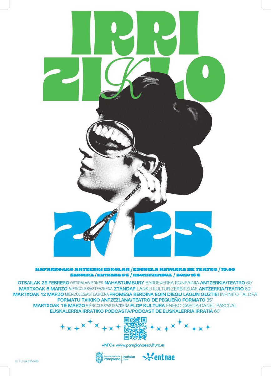 Ostiral honetan IRUÑEAN!!

#Irriziklo|ren egitarau zoragarriaren parte gara aurten! 

19:00etan Antzerki Eskolan ✨

Etorri!! Sarrerikak: es.patronbase.com/_LaEscueladeTe…