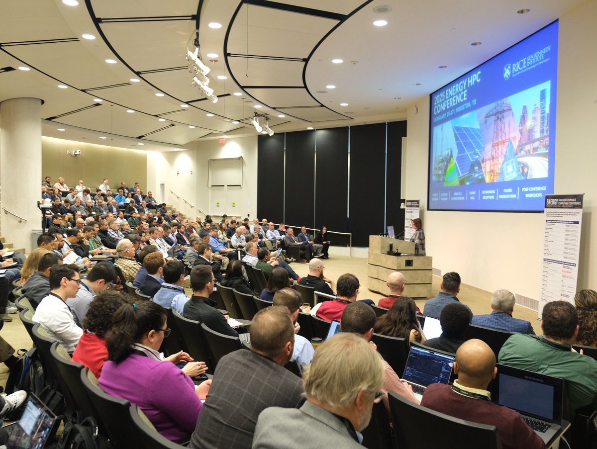 The Ken Kennedy Institute (@ricekenkennedy) on Twitter photo The 18th annual #EnergyHPC Conference is here! The morning began with opening remarks from Rice Provost <a href="/adittmar/">Amy Byers Dittmar</a> before the first keynote session with Biondo Biondi. Registration for Day 2 and the Thursday workshops will reopen 2/25 at 5:00 PM — energyhpc.rice.edu. The 18th annual #EnergyHPC Conference is here! The morning began with opening remarks from Rice Provost <a href="/adittmar/">Amy Byers Dittmar</a> before the first keynote session with Biondo Biondi. Registration for Day 2 and the Thursday workshops will reopen 2/25 at 5:00 PM — energyhpc.rice.edu.