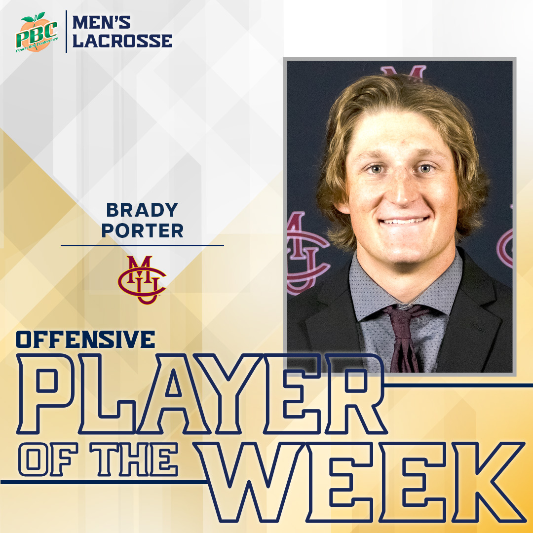 RMAC Sports (@rmac_sports) on Twitter photo Peach Belt Conference / Rocky Mountain Division
Men's Lacrosse Defensive Player of the Week!
<a href="/COMesa_MLax/">Colorado Mesa Men’s Lacrosse</a> sophomore long-stick midfielder Brady Porter!
#PBCDominant x #EverythingElevated Peach Belt Conference / Rocky Mountain Division
Men's Lacrosse Defensive Player of the Week!
<a href="/COMesa_MLax/">Colorado Mesa Men’s Lacrosse</a> sophomore long-stick midfielder Brady Porter!
#PBCDominant x #EverythingElevated