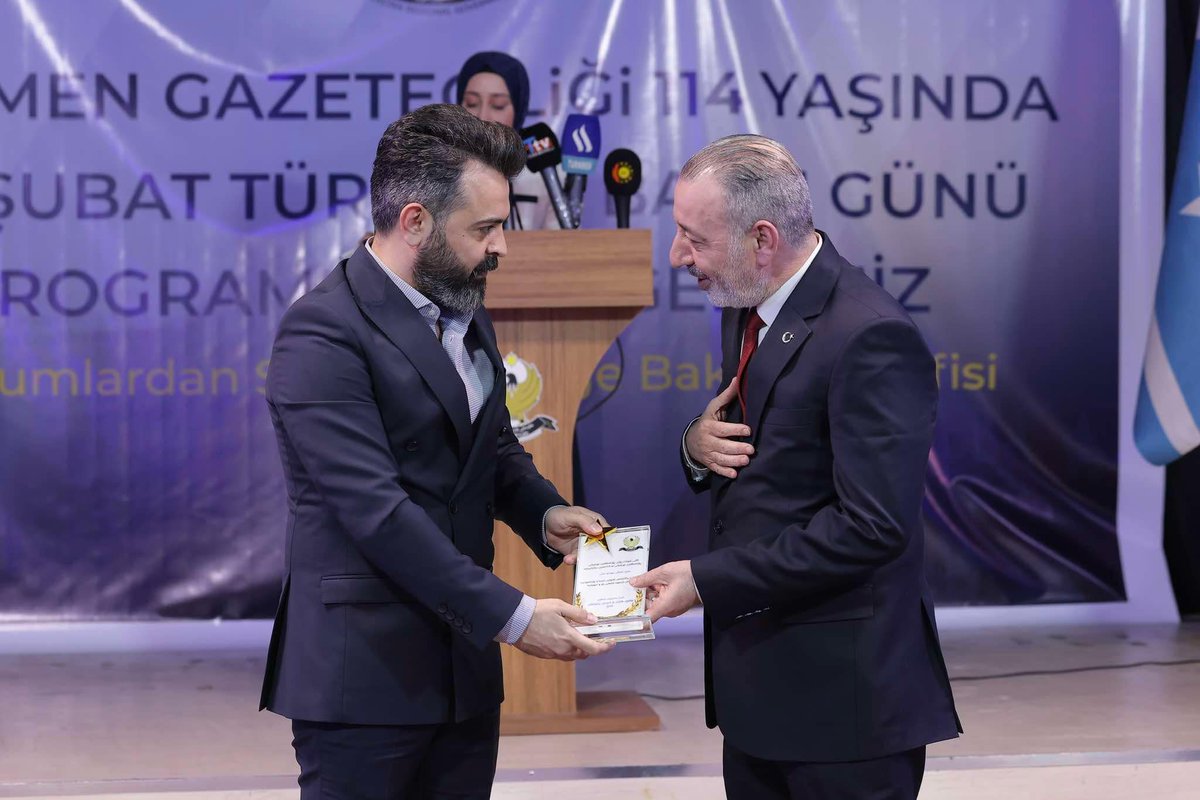 Foto - Kürdistan Bölgesi Etnik ve Dini Oluşumlardan Sorumlu Bakanı Aydın Maruf, Türkmen Basın Günü münasebetiyle düzenlenen etkinlikte Rûdaw Medya Grubu’na takdir ve teşekkür ödülü verdi