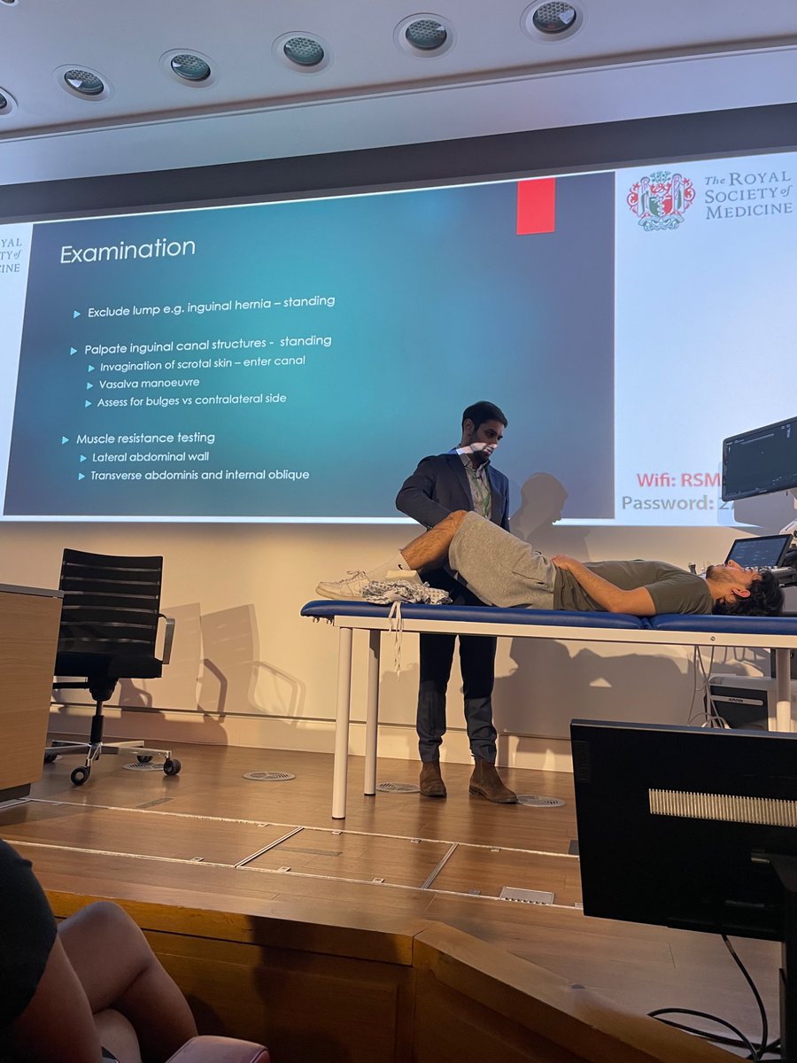 RSM Sports & Exercise Medicine Section (@rsm_sem) on Twitter photo 3️⃣ Groin – <a href="/DrKushJoshi/">Kush Joshi</a>
A comprehensive breakdown of the complex groin region, using clinical anatomy to guide diagnosis. A live ultrasound demo brought it all to life—such a useful tool for assessment! #MSKExaminationMasterclass 3️⃣ Groin – <a href="/DrKushJoshi/">Kush Joshi</a>
A comprehensive breakdown of the complex groin region, using clinical anatomy to guide diagnosis. A live ultrasound demo brought it all to life—such a useful tool for assessment! #MSKExaminationMasterclass