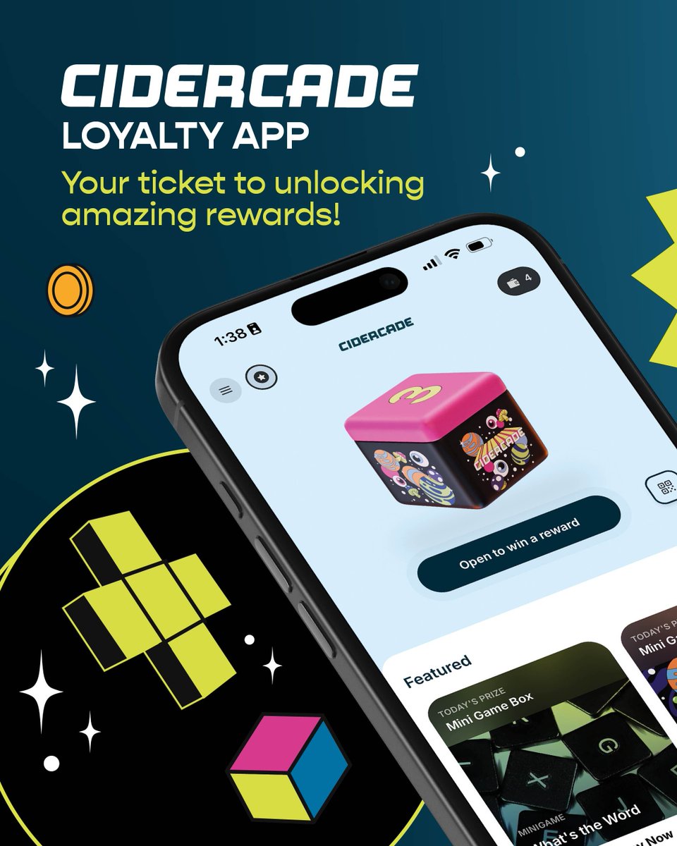 The BRAND NEW Cidercade Loyalty App is your ticket to unlocking amazing (FREE) rewards just for visiting Cidercade or playing mini games directly in the app! Did we mention it's FREE?

Download it on the Apple App Store or Google Play here: birdeye.cx/om47p8
