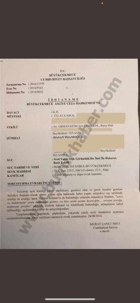 DİPLOMA HABERİNİ

İlk araştıran ve haber yapan Rahmetli Gazeteci Telat ÇABUK tu

Hatta yaptığı haberde; Ekrem İmamoğlu'nun Kıbrıs'tan İstanbula diploma işini DENİZ ÇEBI ayarladı dedi.

Bu haberden sonra HASAN İMAMOĞLU gazeteciyi tehdit ediyor ve konu yargıya taşınıyor.

Ama