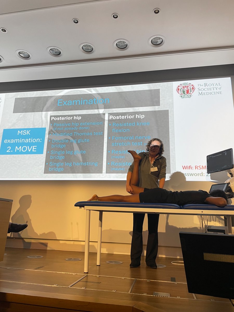 RSM Sports & Exercise Medicine Section (@rsm_sem) on Twitter photo 5️⃣ Hip – <a href="/DrSarahRollins/">Dr Sarah Rollins</a>
A fantastic walkthrough of hip examination, showing how to systematically differentiate between causes of hip pain. Essential knowledge for MSK clinicians! #MSKExaminationMasterclass 5️⃣ Hip – <a href="/DrSarahRollins/">Dr Sarah Rollins</a>
A fantastic walkthrough of hip examination, showing how to systematically differentiate between causes of hip pain. Essential knowledge for MSK clinicians! #MSKExaminationMasterclass