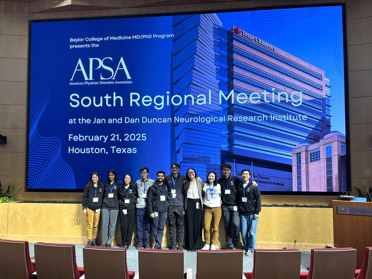 DanielCBrock's tweet image. Thrilled the APSA South Regional Meeting was a success! 🎉
Huge thanks to attendees, organizers, @BCM_MSTP & @TexasChildrens hosting, and @A_P_S_A for making it happen!
Interested in hosting next year’s meeting? DM me—we’ve got resources to share! #APSA #PhysicianScientists