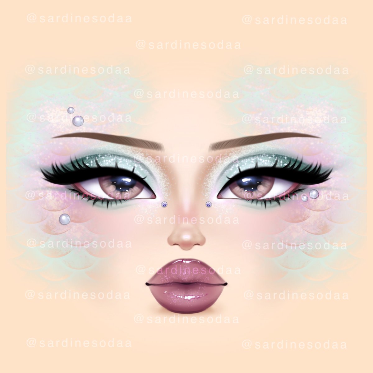 sardinesoda's tweet image. it’d be such a dream to work for dti💔
( mermaid face concept by me :) )

#robloxface #DressToImpress
