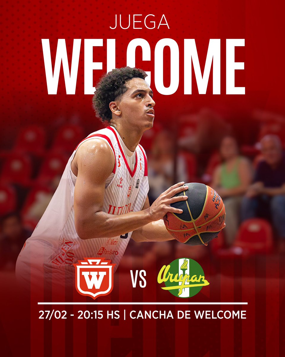 ¡JUEGA WELCOME! ❤️🤍

📆 27/02
🆚 Urupan
🕔 20:15 hs 
📍Welcome - Dr. Emilio Frugoni 934

¡Vamos todos a alentar a la W!