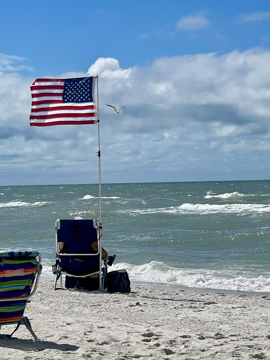 Pic on Naples Beach today got me thinking.. here is a man who loves his country, its flag and what it represents to him. ‘Patriotism is supporting your country all the time, and your government when it deserves it.’  Mark Twain. Wherever you live, Twain got it just about right!