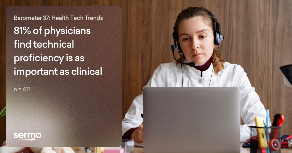 🚨 The latest insights shaping healthcare🚨

The 37th Sermo Barometer unveils critical trends redefining global physician practices and patient care:
➡️ 81% of physicians view technical skills as equally vital as clinical expertise.
➡️ HCPs spend 51 hours per month—personally and