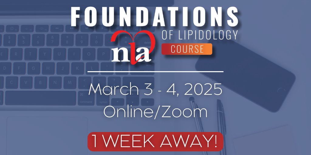 📢The Foundations of Lipidology ONLINE Course is happening NEXT WEEK!

Join us on Zoom from March 3-4 and learn the basic knowledge and tools necessary to work effectively in lipid practice and prepare for advanced training.🧑‍💻

🔗Register today: lipid.org/education/cour…