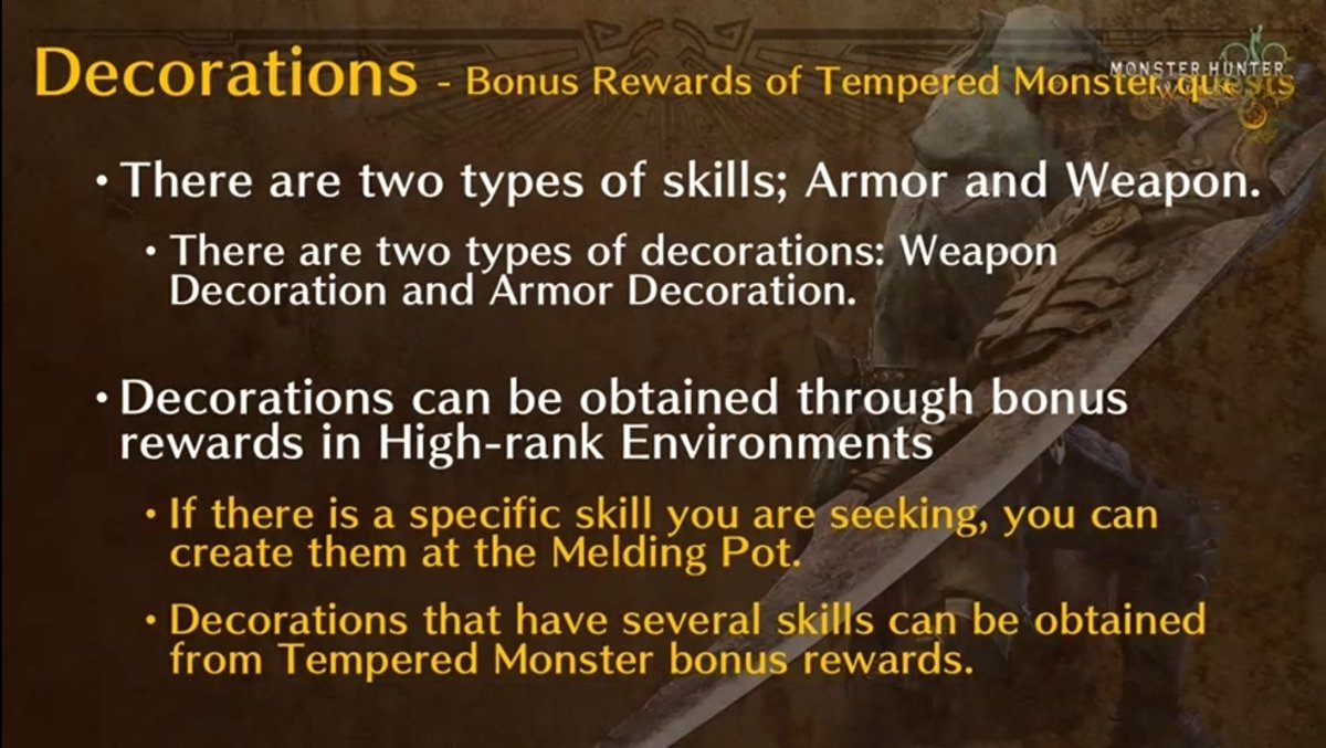 MHKogath's tweet photo. Localized information on Tempered Monsters, Artian Weapons, and Decorations in Monster Hunter Wilds https://t.co/xpPz5OAT7M