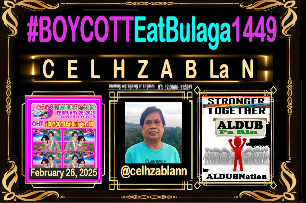 NellyADN"ALDUB/MAICHARD4EVER" (@nellygbasco) on Twitter photo LET'S PLAY OUR GAME WORDS 4FEB 26, 2025 -
β€οΈALDUB 4EVERβ€οΈ
ALDUB DEFENDER 4TODAY -
πππππππππππππ
πππcelhzablan <a href="/celhzablann/">celhzablan</a>πππ
πππππππππππππ
ADN & ALDUB STRONGER TOGETHER
#BOYCOTTEatBulaga1449 LET'S PLAY OUR GAME WORDS 4FEB 26, 2025 -
β€οΈALDUB 4EVERβ€οΈ
ALDUB DEFENDER 4TODAY -
πππππππππππππ
πππcelhzablan <a href="/celhzablann/">celhzablan</a>πππ
πππππππππππππ
ADN & ALDUB STRONGER TOGETHER
#BOYCOTTEatBulaga1449
