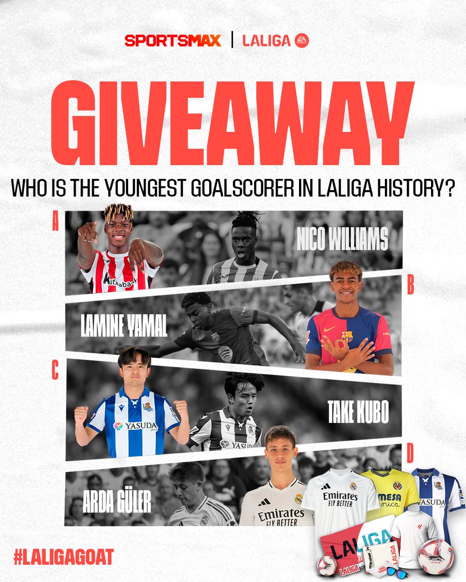 🚨LaLiga GOAT Challenge #3️⃣🚨 

Prove you are the LaLiga🇪🇸 GOAT🐐🔥
Win Official LaLiga jerseys, matchballs and MORE… ✈️🇪🇸‼️
 
Join in all the excitement, head over to SportsMax instagram NOW‼️—> instagram.com/reel/DGgfWOTRQ…

Download the SportsMax App📲 TODAY💥