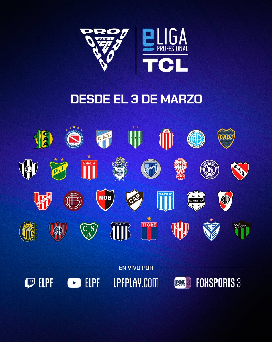 Tic Tac, Tic Tac!

Tenemos fecha de inicio: El 3 de marzo regresa la #eLPFTCL 🏆 con el título y la clasificación a FC Pro World Championship en juego 🌎