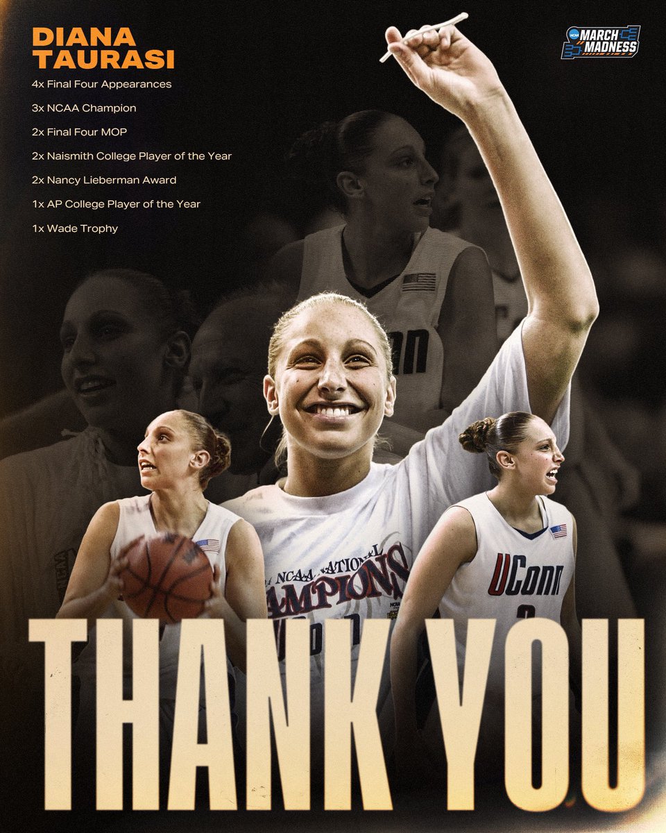 WHAT A CAREER FOR DIANA TAURASI 👏

Legendary resume for one of the greatest to ever do it. 💙

#NCAAWBB