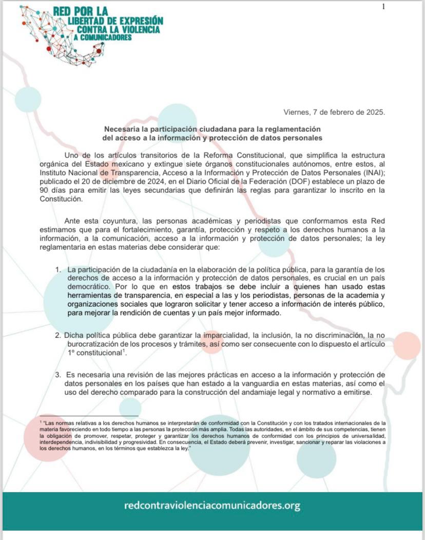 Red Libre Expresión Contra Violencia Comunicadores tweet media