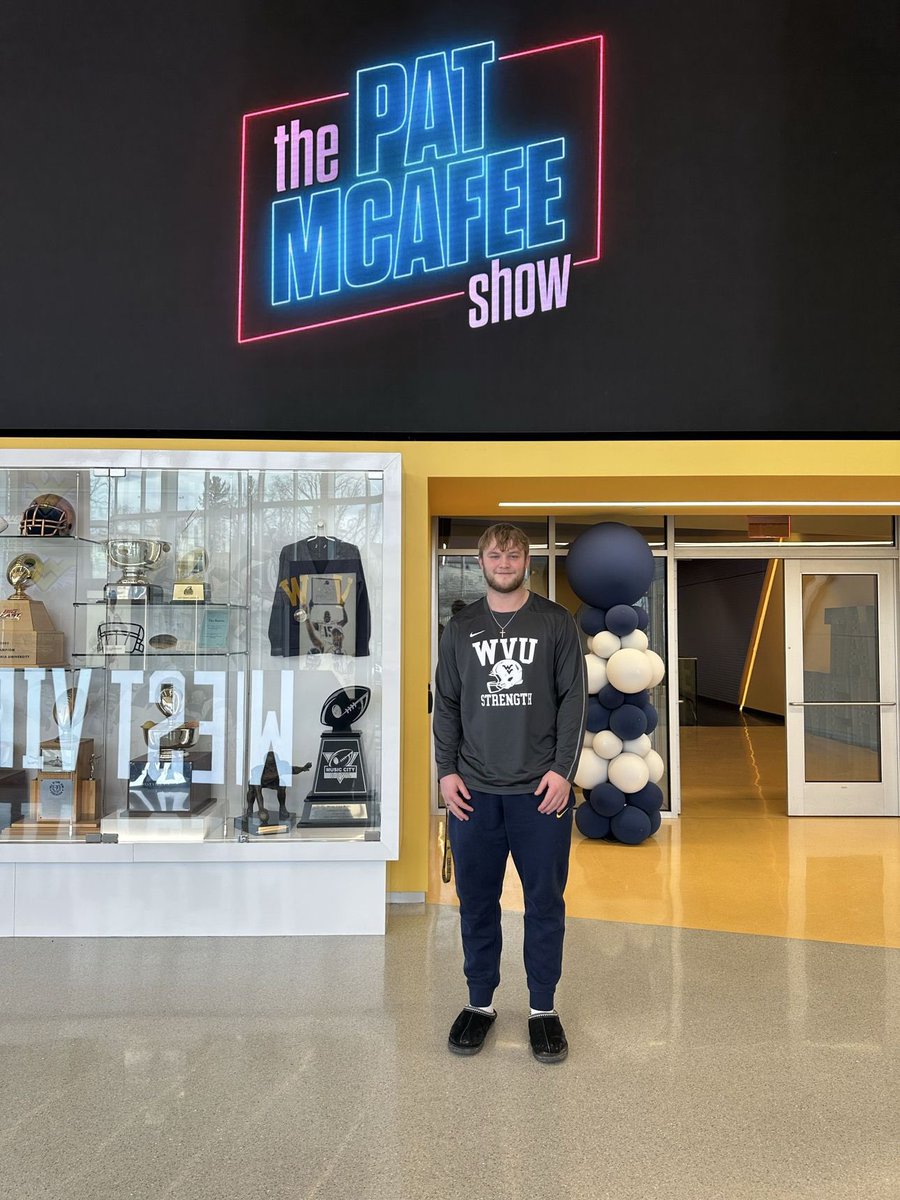Thank you so much to Pat McAfee for his support of West Virginia and all he does for College Football! Make sure and tune in to <a href="/PatMcAfeeShow/">Pat McAfee</a> like week days from 12 to 3ish on ESPN! #ForTheBrand