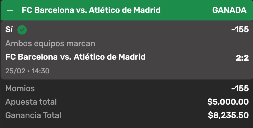 MichF1Insider's tweet photo. ✅ BTTS Barcelona/Atletico [-155]

Por el canal también envío jugadas. 📲 https://t.co/nghAAnTWsK https://t.co/DH6D7T9DLf