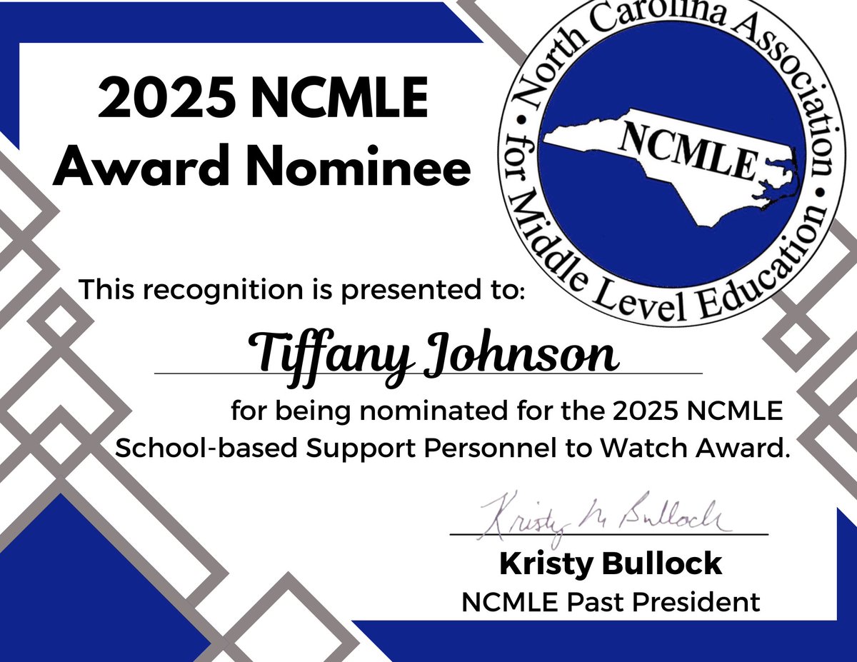I am so thankful and honored for my nomination!  This was a wonderful surprise today!  I am proud to work at an awesome school and district with amazing professionals and students! #TheWildcatWay #Earntheconfidence ⁦<a href="/GMHMiddle/">George Moses Horton Middle School</a>⁩