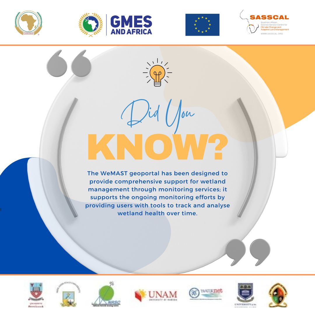 SASSCAL_ORG's tweet image. 1/3 🌿 Did you know? 🌍 The #SASSCAL&apos;s #WeMAST 2.0 Geoportal is your go-to tool for wetland management! 💧 With advanced monitoring services, it helps you track and analyze wetland health over time, supporting efforts to protect these vital ecosystems. 🌱
