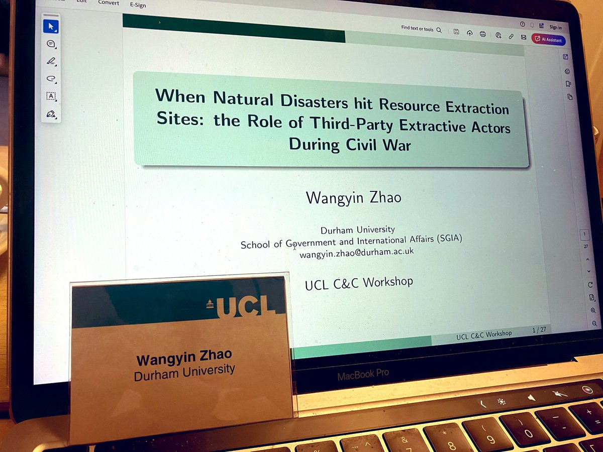 Wangyin Zhao (@wangyinzhao) on Twitter photo Had a fantastic time at the <a href="/uclconflict/">UCL Conflict & Change</a> PhD workshop! Truly enjoyed two days at UCL, filled with amazing panels and great discussions. Grateful for all the feedback on my paper and for the chance to catch up with old friends while making new ones! Had a fantastic time at the <a href="/uclconflict/">UCL Conflict & Change</a> PhD workshop! Truly enjoyed two days at UCL, filled with amazing panels and great discussions. Grateful for all the feedback on my paper and for the chance to catch up with old friends while making new ones!