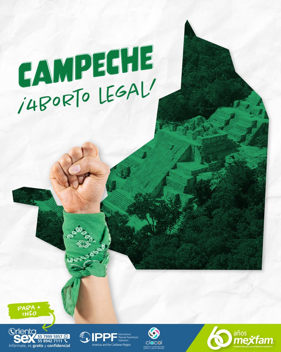MexfamAC's tweet photo. 💚 CAMPECHE LE DICE SÍ AL DERECHO A DECIDIR 💚
Hoy Campeche da un paso importante. Un avance más hacia la autonomía reproductiva. ✨

#Mexfam #MexfamContigo #OrientaSex #AbortoLegal #DerechoADecidir #AutonomíaReproductiva #JusticiaReproductiva #SaludSexual https://t.co/06YSOZafk3