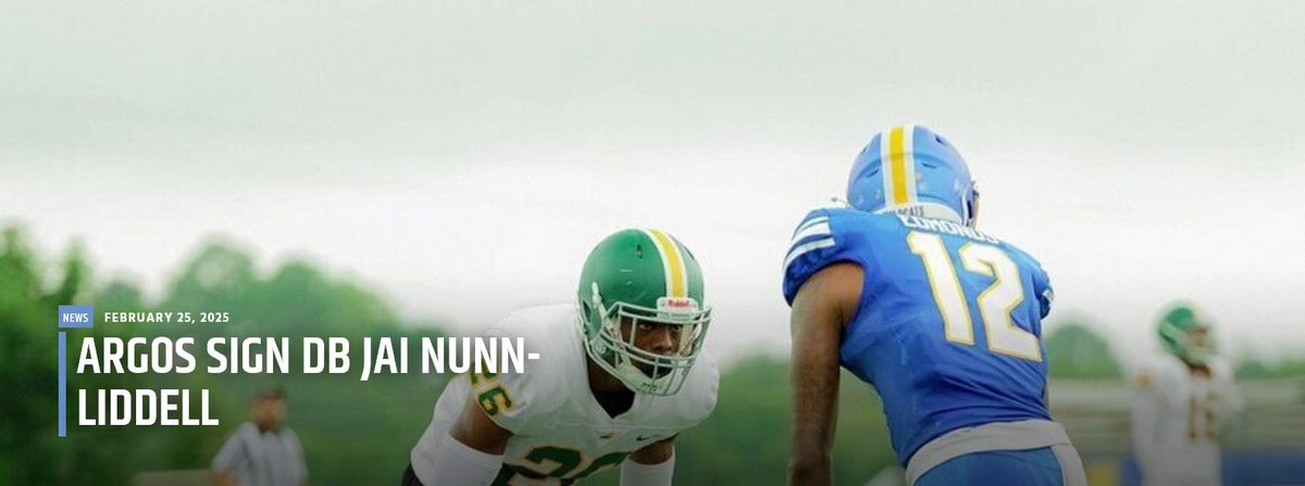CFL News (@cfl_news) on Twitter photo Argos Sign DB Jai Nunn-liddell <a href="/TorontoArgos/">Toronto Argonauts</a> argonauts.ca/2025/02/25/arg⦠#CFL #Argos via <a href="/ArgonautsMR/">Toronto Argonauts Media Relations</a> Argos Sign DB Jai Nunn-liddell <a href="/TorontoArgos/">Toronto Argonauts</a> argonauts.ca/2025/02/25/arg⦠#CFL #Argos via <a href="/ArgonautsMR/">Toronto Argonauts Media Relations</a>