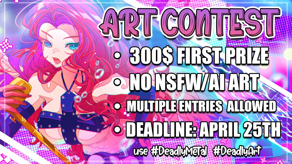 ✨ART CONTEST✨

✨ Fan Art inspired by my cover song - Pink Pony Club Metal Version
✨ Speedpaint video using my sound on TikTok must be under this post
✨ Tag to enter #DeadlyMetal 
✨ References found ⤵️