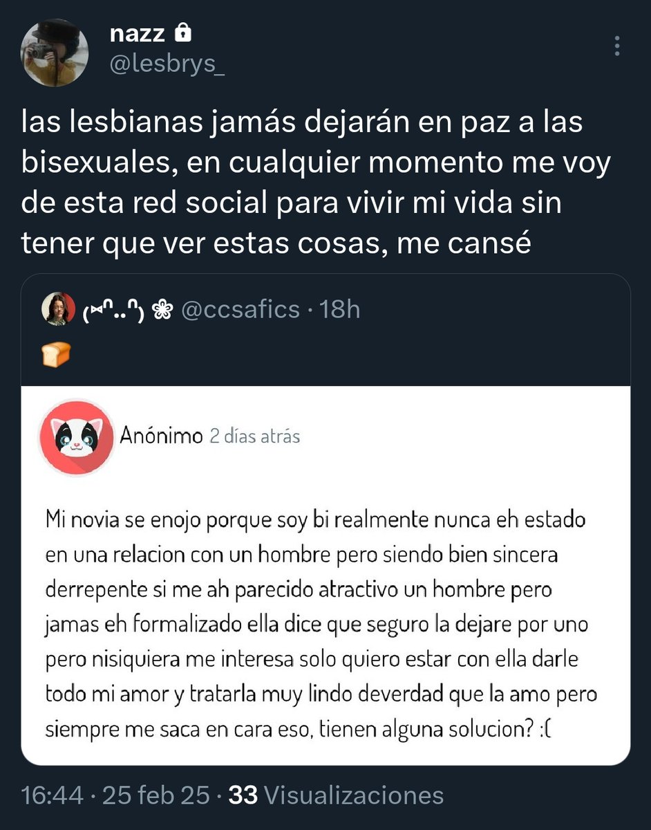 c_j_c_a_04's tweet photo. Por que hay tanta lesbiana bifobica? https://t.co/Opqt3BDGow