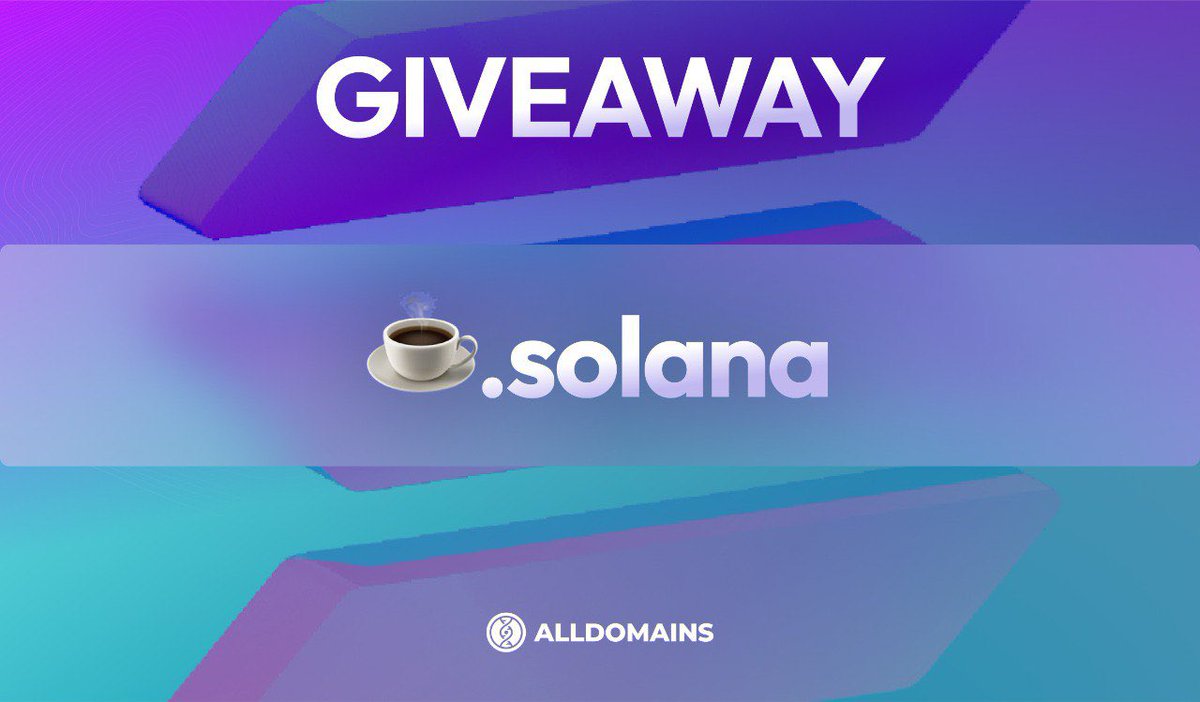 🚨 Giveaway Alert 🚨

We all know a good day starts with a cup of coffee ☕. So how about owning an emoji domain to represent your love for it? 

Steps 👇

- Follow us
- Like &amp; Retweet this post
- Reply with “Solana is home”

⏳ 24hrs