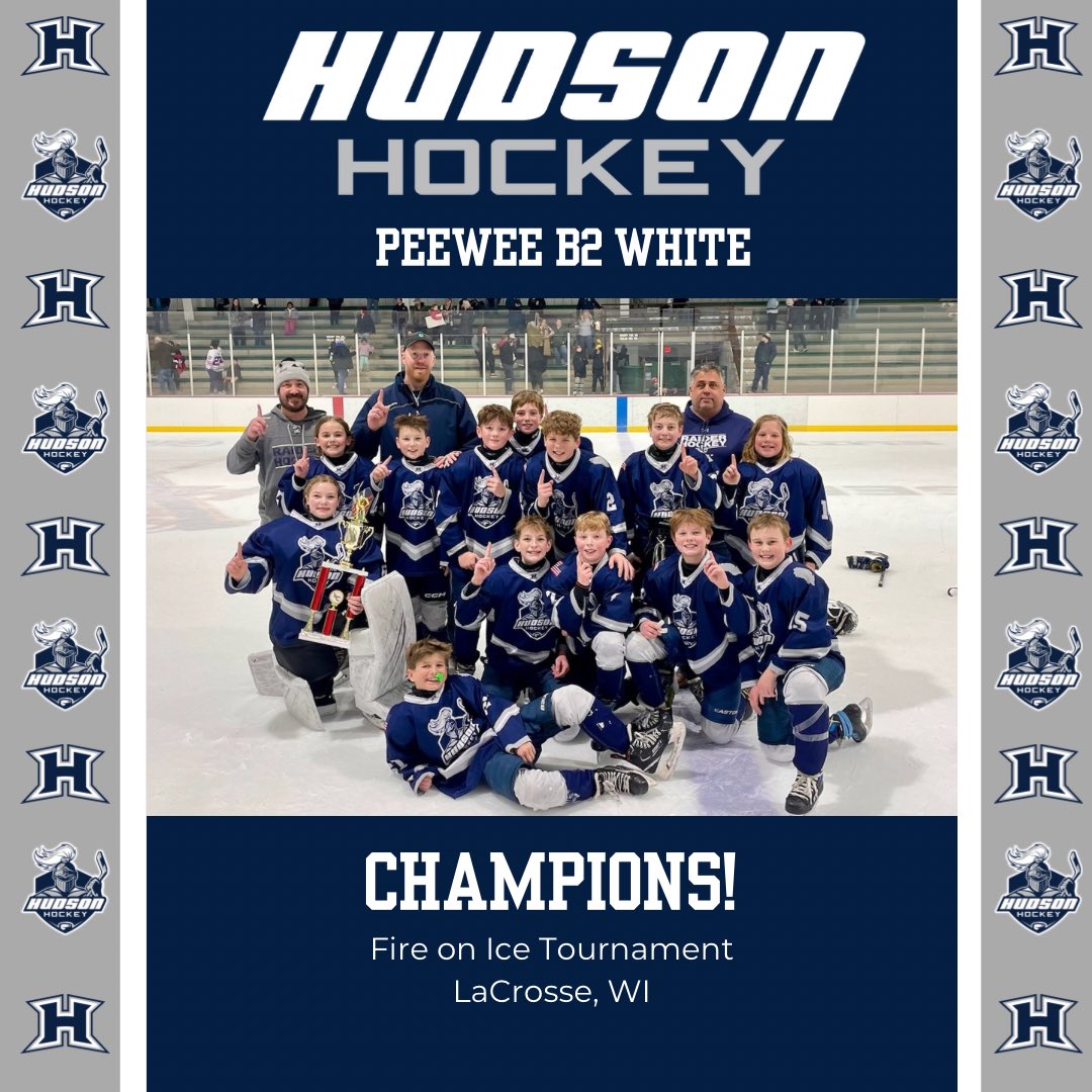 Our Peewee B2 team had a successful weekend at the Fire on Ice Tournament in La Crosse, WI, taking home a 1st place trophy! 🏆 Congratulations!