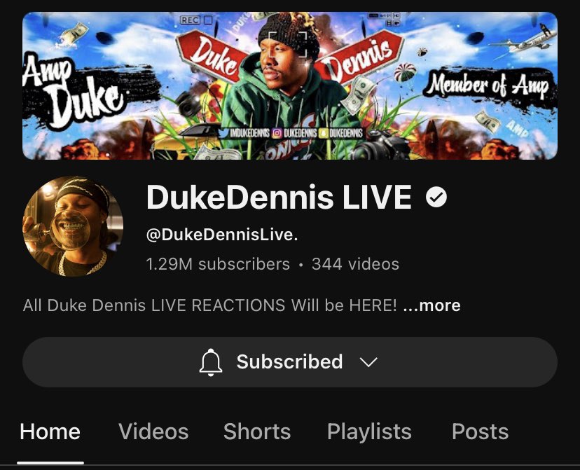 jbug9545's tweet photo. Is Duke Dennis the only YOUTUBER with 4channels having million+ subscribers? https://t.co/JUbaVv6qgo