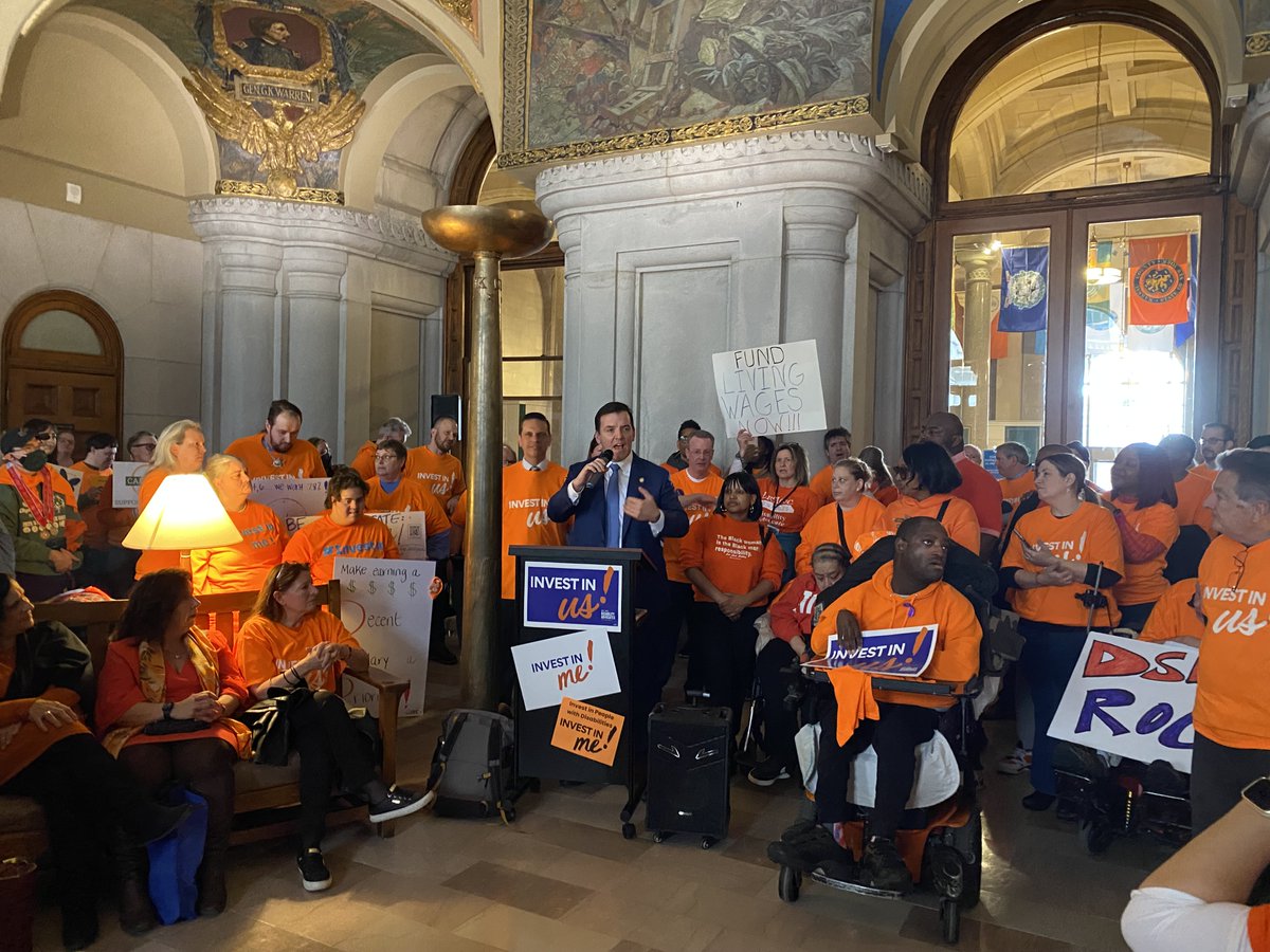 Rallying in Albany today in support of Direct Support Professionals and the work they do for New Yorkers with intellectual and developmental disabilities. As we negotiate this year’s budget, I will continue to fight for greater investment in these crucial services.