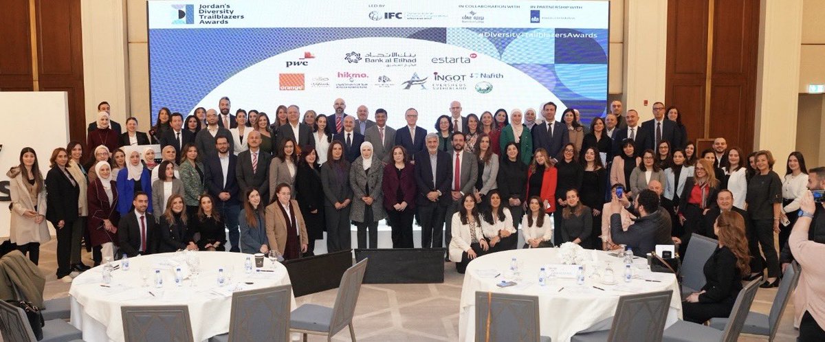 hazem's tweet photo. Thank you, @IFC_MiddleEast, for inviting me to speak at the Jordan #DiversityTrailblazersAwards, and thanks to @RahafS for moderating the fireside chat! https://t.co/VZuIwBstMl