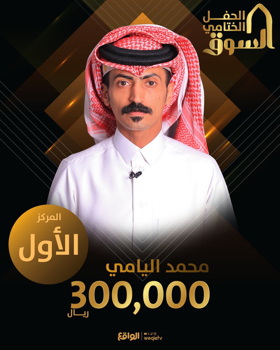 الواقع (@waqietv2) on Twitter photo قـال أنا اللـي لـي في القمّـة مقـام
و الأوله لـي و أنا لهـا مقـدام 🥇🔥!
نُبـارك لـ فارس السـوق و الحاصـل على النوماس 🏆
محمـد بن مرجـع اليامـي | <a href="/mohamed_m_yami/">محمد بن مرجع اليامي</a>
#ختام_السوق قـال أنا اللـي لـي في القمّـة مقـام
و الأوله لـي و أنا لهـا مقـدام 🥇🔥!
نُبـارك لـ فارس السـوق و الحاصـل على النوماس 🏆
محمـد بن مرجـع اليامـي | <a href="/mohamed_m_yami/">محمد بن مرجع اليامي</a>
#ختام_السوق